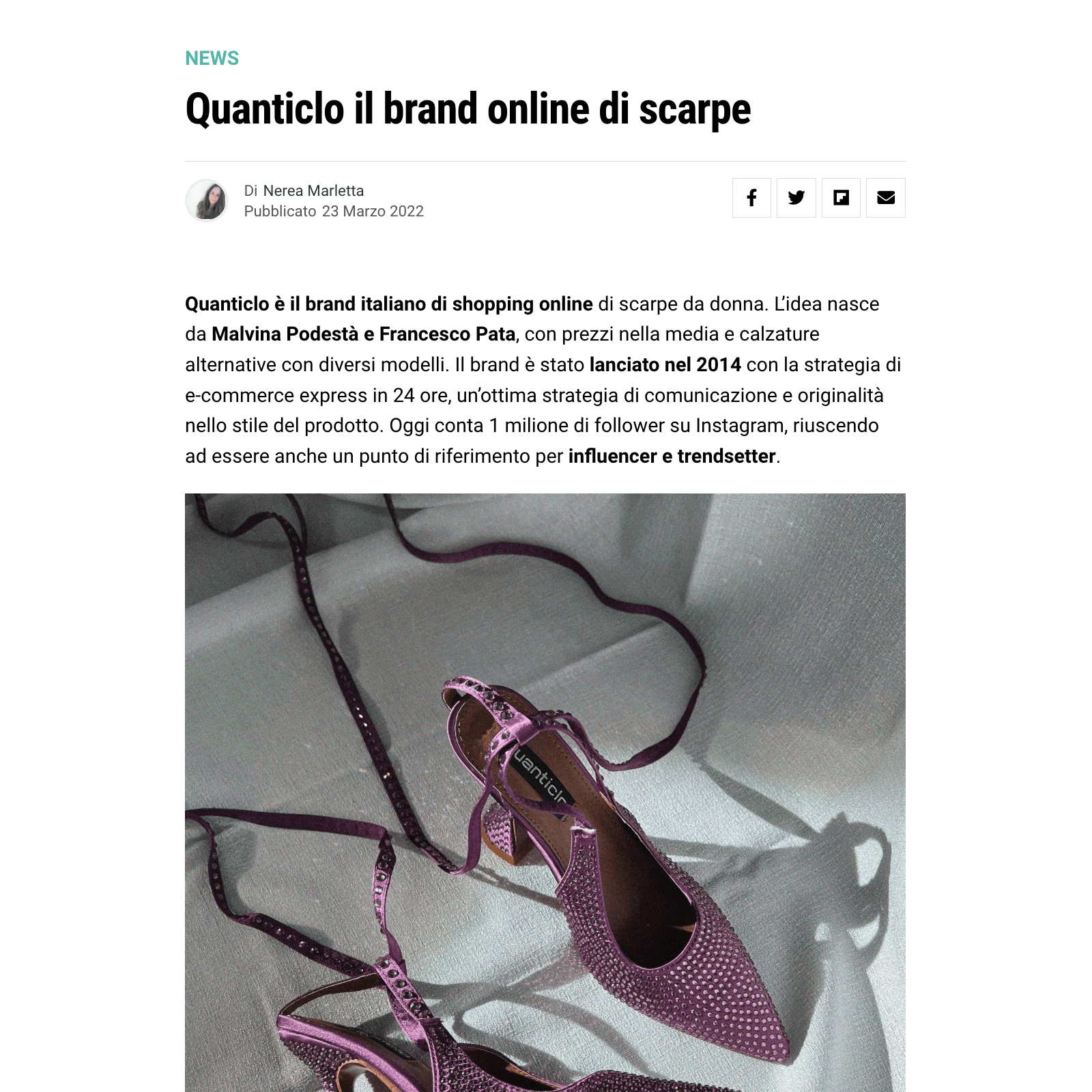 TRAMEETECH - Quanticlo il brand online di scarpe