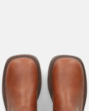 RYOKO - stivaletti marroni con borchie e cinturini