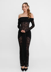 ABBEY - tuta intera in pizzo nero elegante