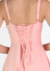 ORNELLA - vestito midi ampio in rosa