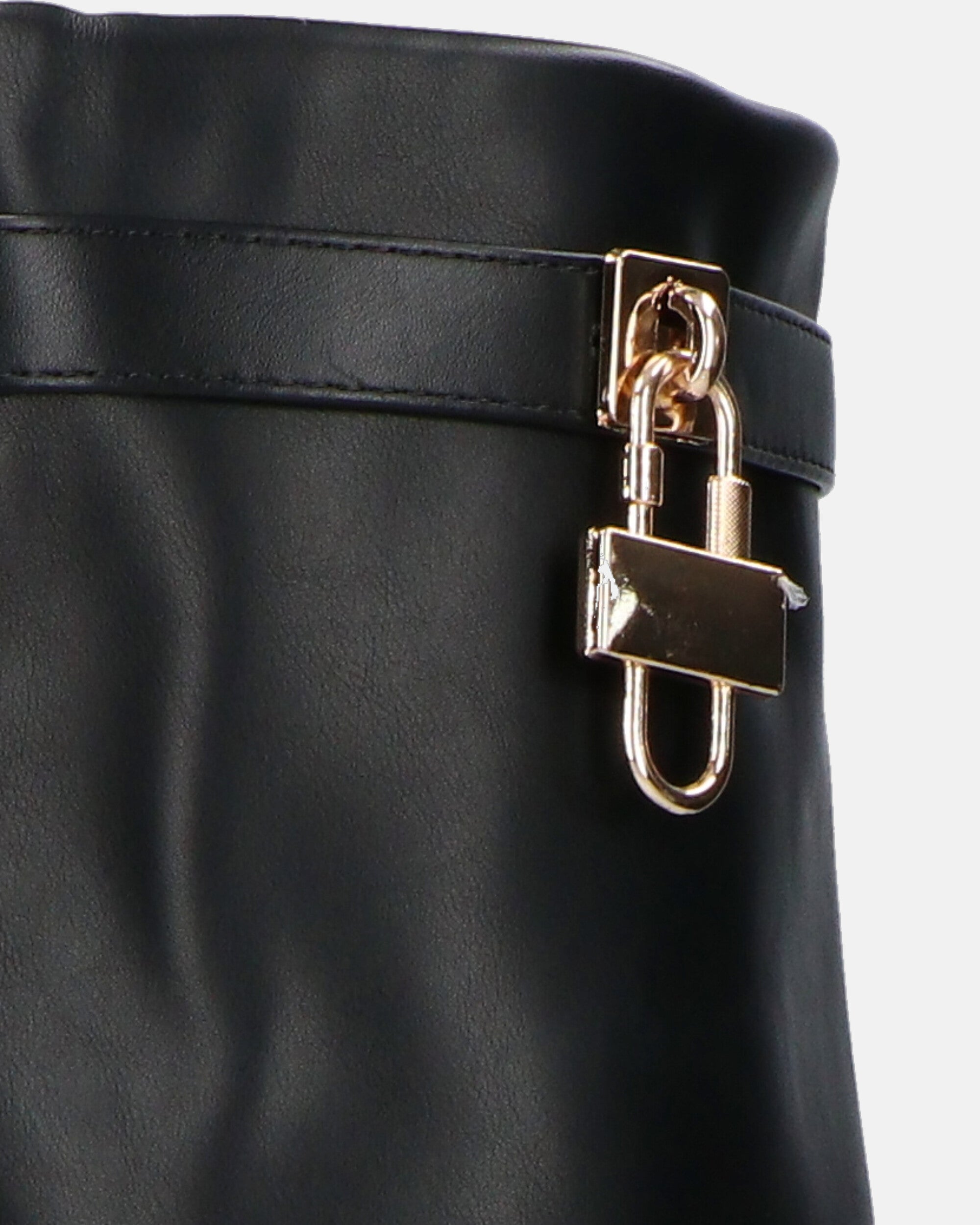 KAARINA - stivale alto nero con risvolto