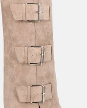 RAHEL - scarpe in camoscio beige con cinture e cerniera laterale