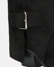 RAHEL - scarpe in camoscio nero con cinture e cerniera laterale