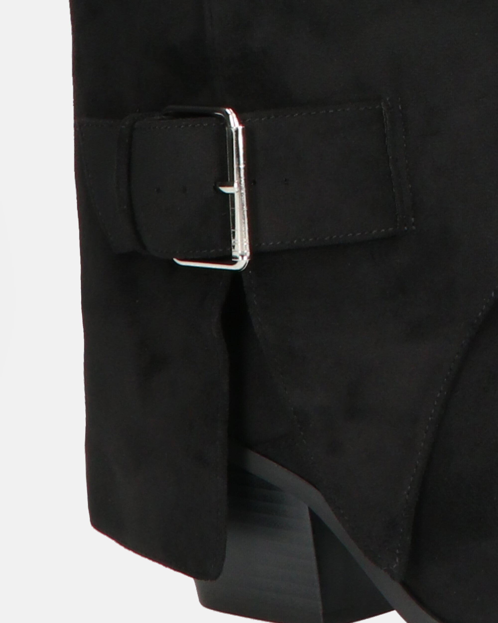 RAHEL - scarpe in camoscio nero con cinture e cerniera laterale