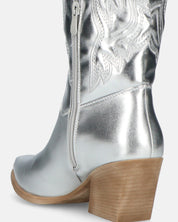 VITA - stivali camperos in glassy argento