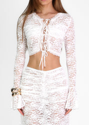 AMARA - set co-ord in pizzo bianco