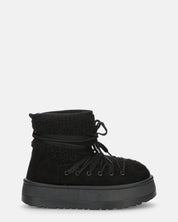 ALENA - stivali invernali stringati neri imbottiti all interno