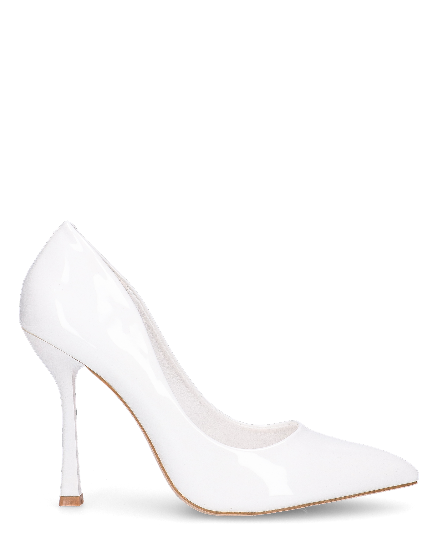 ALINA - décolleté in glassy bianco con tacco a spillo