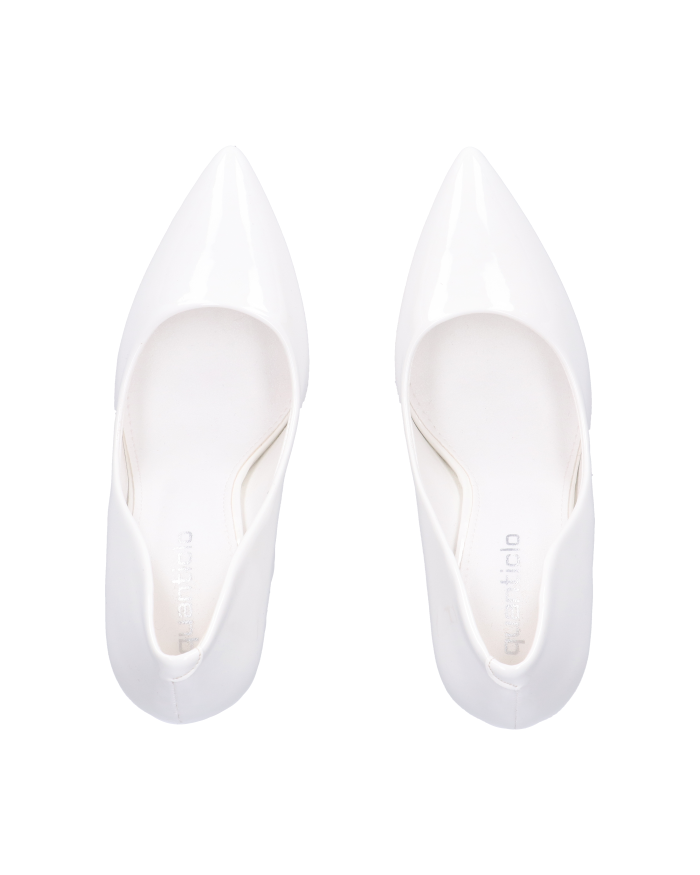 ALINA - décolleté in glassy bianco con tacco a spillo