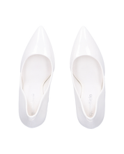 ALINA - décolleté in glassy bianco con tacco a spillo