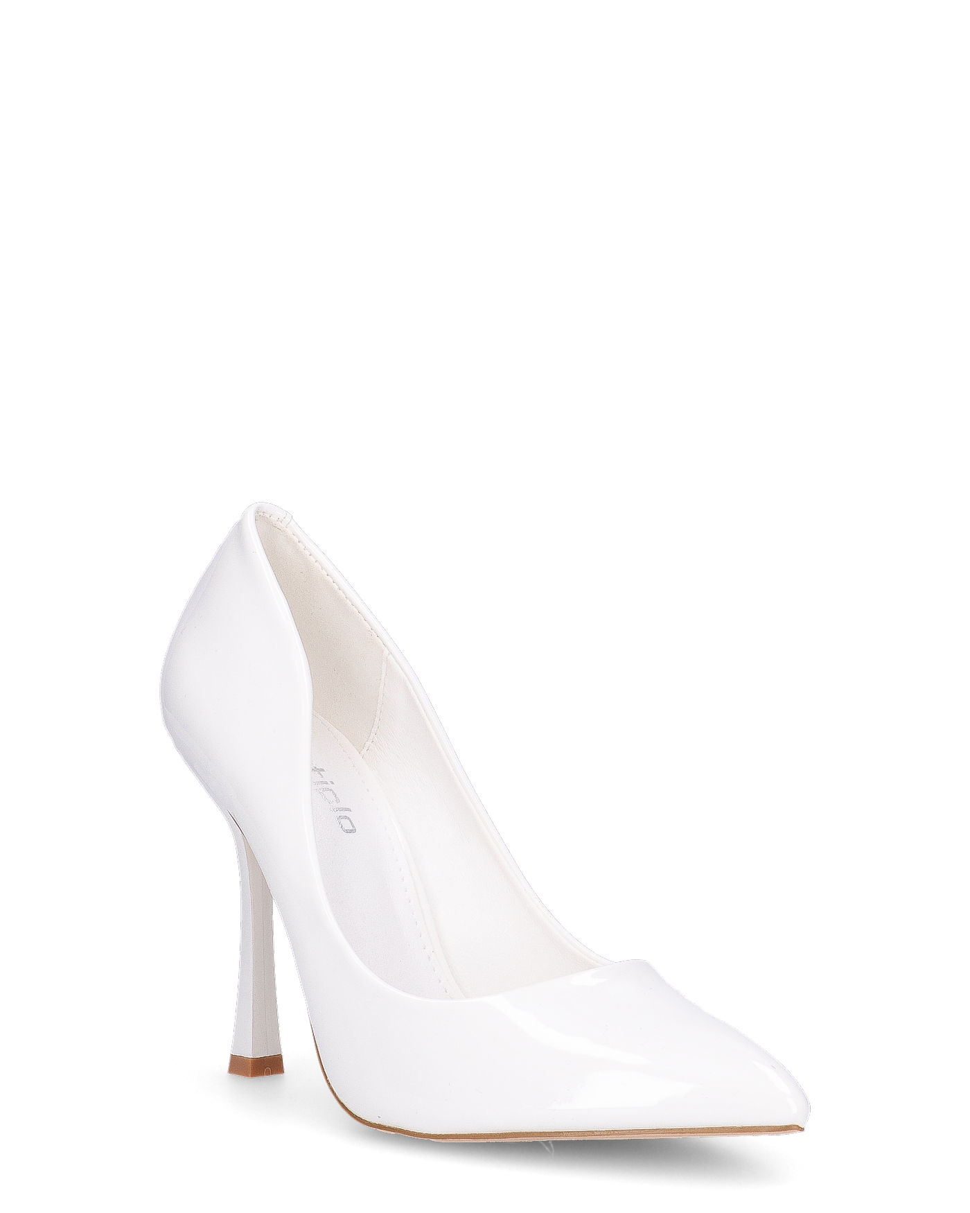 ALINA - décolleté in glassy bianco con tacco a spillo