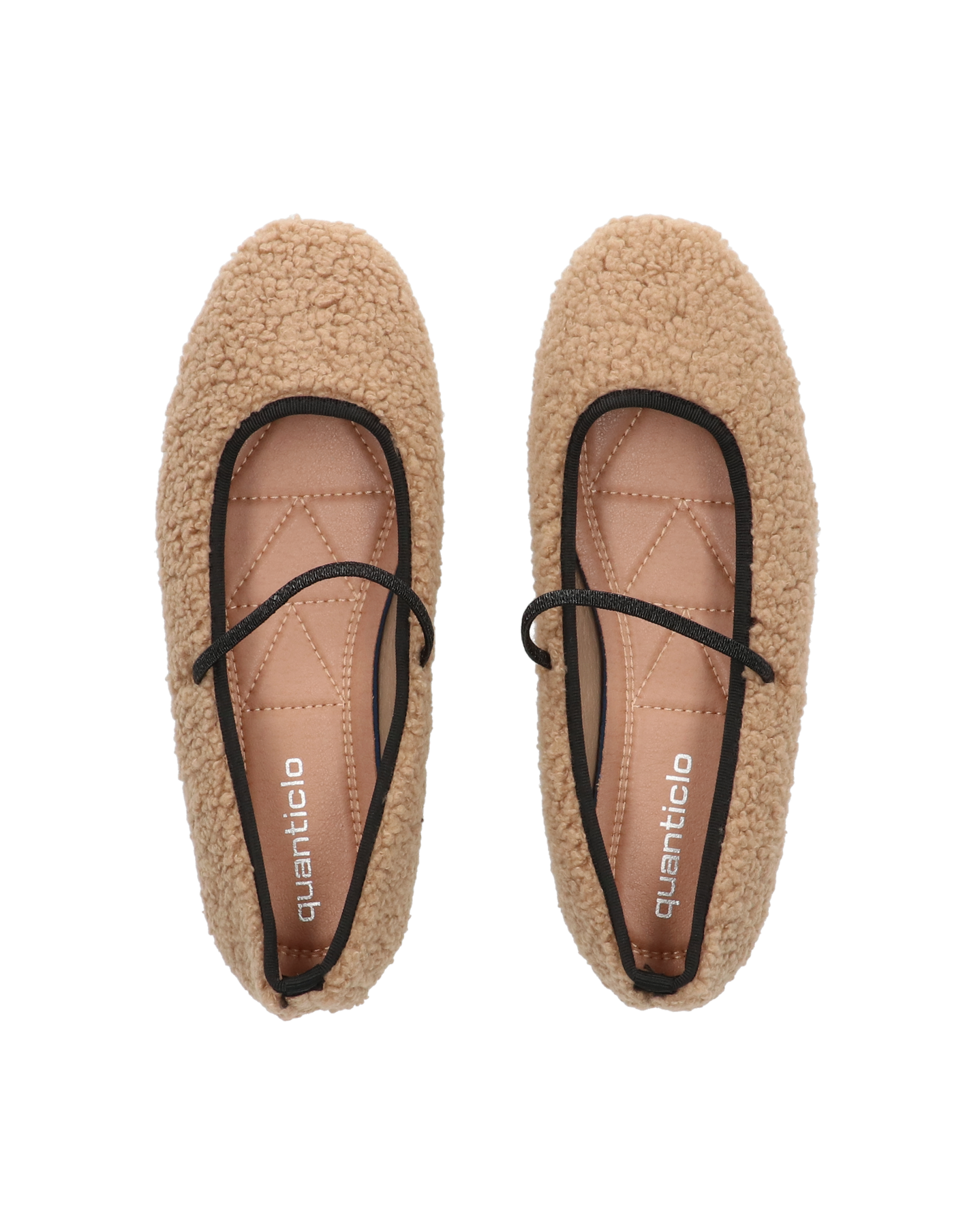 ALISSA - ballerine beige chiaro effetto peluche con suola beige