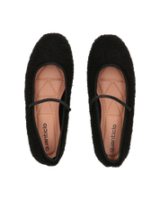 ALISSA - ballerine nere effetto peluche con suola beige