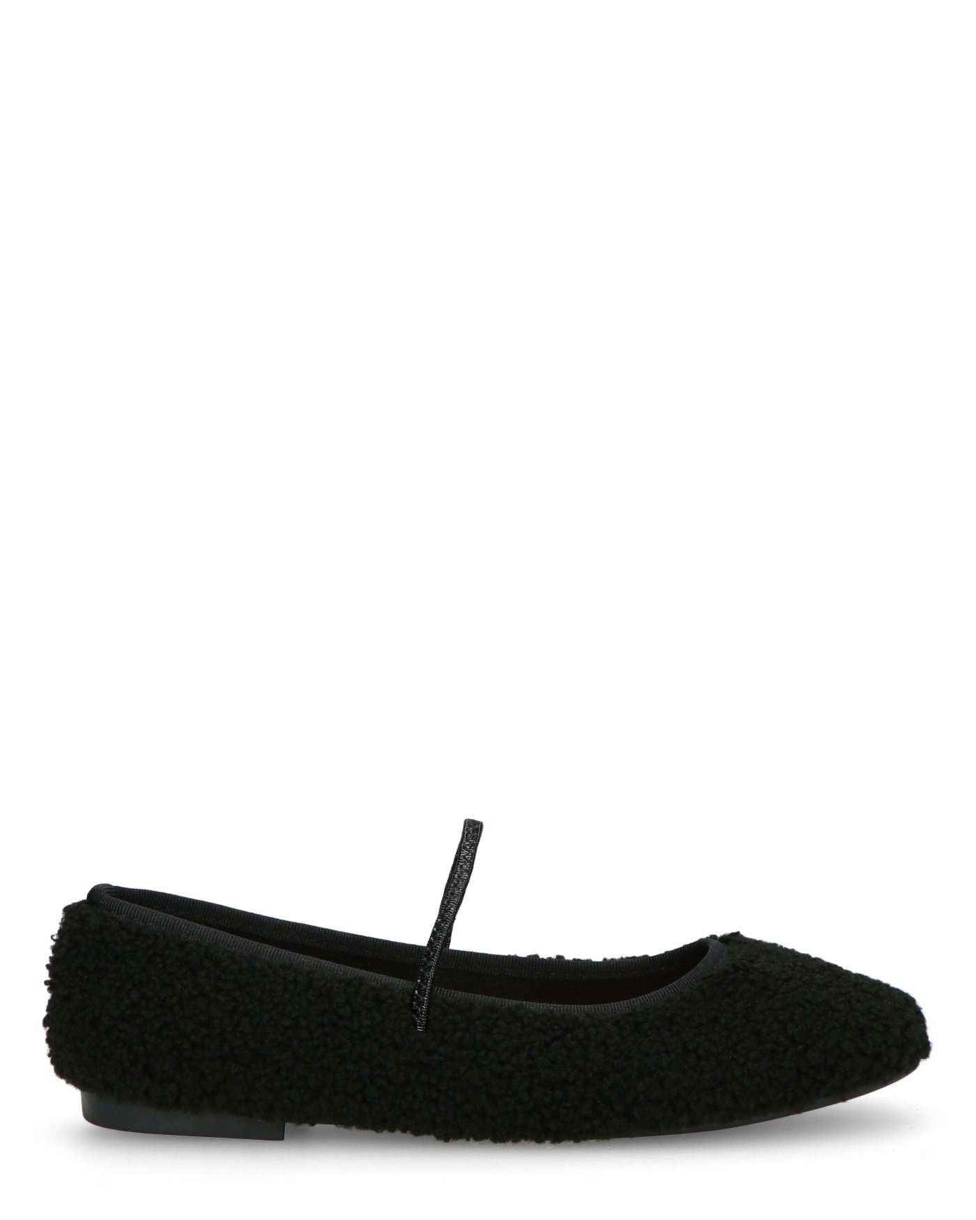 ALISSA - ballerine nere effetto peluche con suola beige