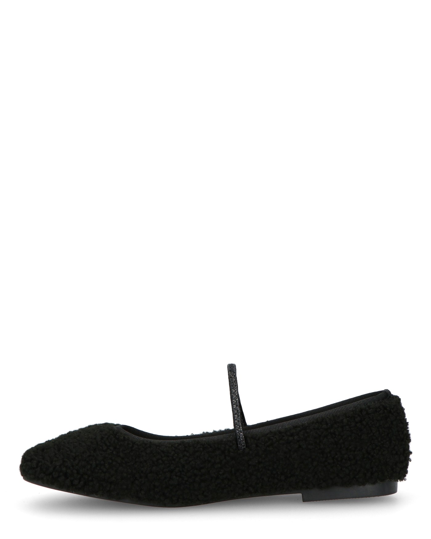 ALISSA - ballerine nere effetto peluche con suola beige