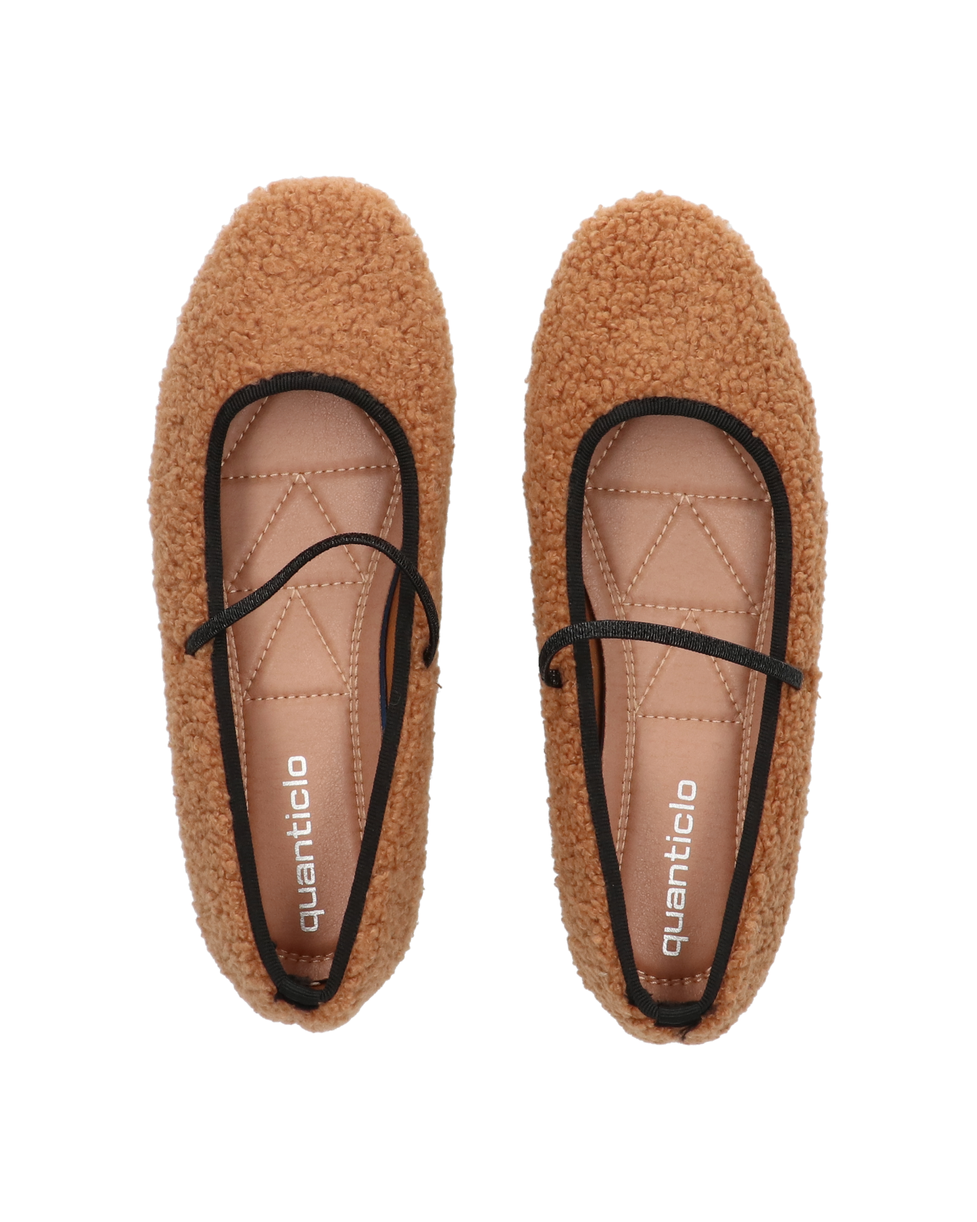 ALISSA - ballerine marrone effetto peluche con suola beige