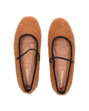 ALISSA - ballerine marrone effetto peluche con suola beige