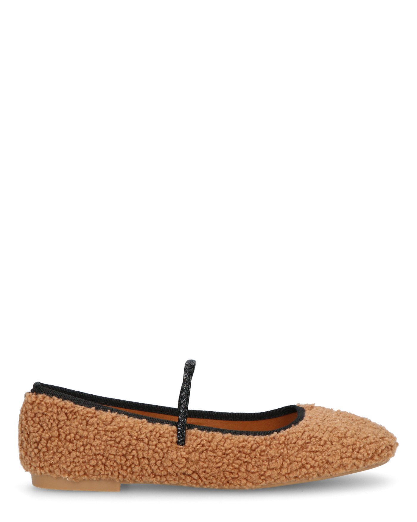 ALISSA - ballerine marrone effetto peluche con suola beige