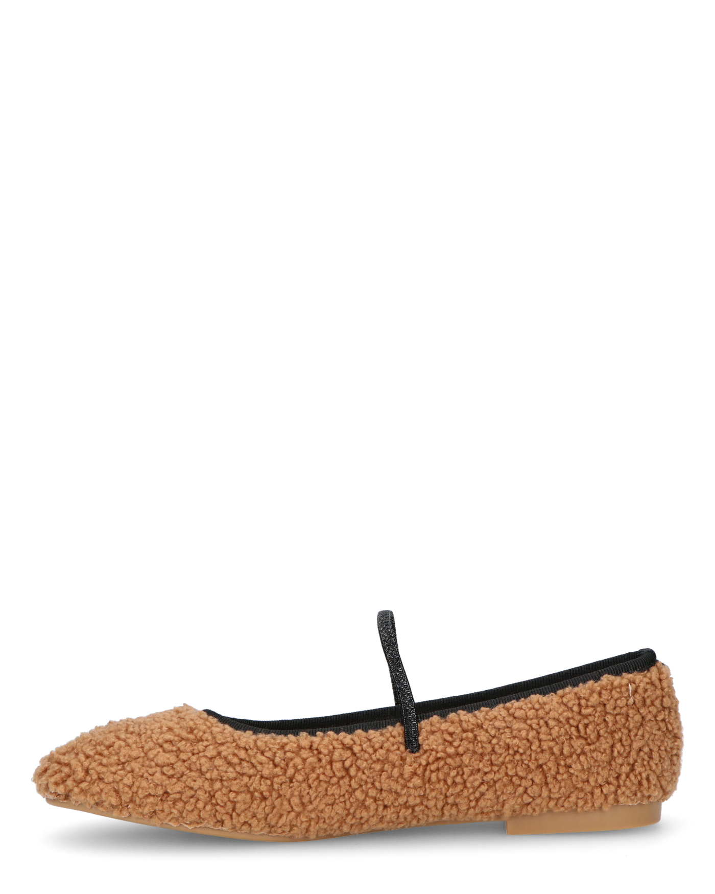 ALISSA - ballerine marrone effetto peluche con suola beige