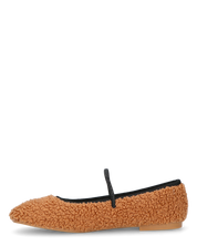 ALISSA - ballerine marrone effetto peluche con suola beige