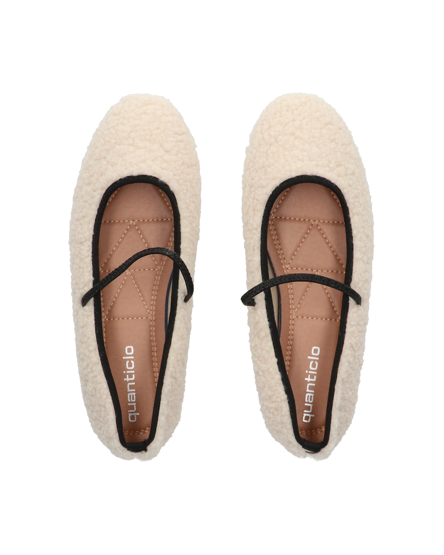 ALISSA - ballerine beige chiaro effetto peluche con suola beige