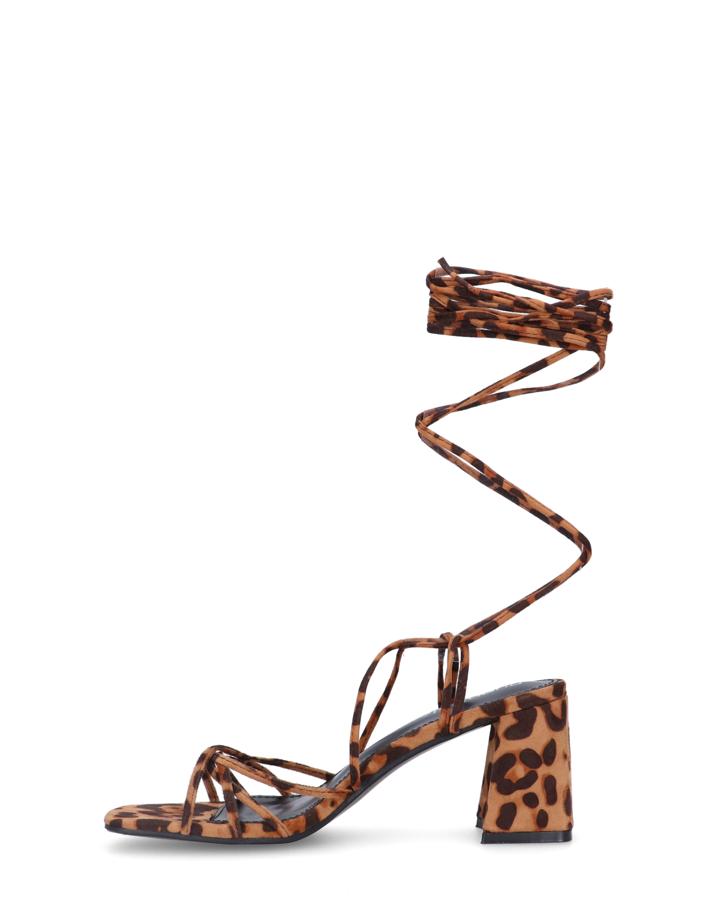 AMINA - sandali in camoscio leopardato con lacci