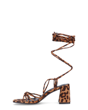 AMINA - sandali in camoscio leopardato con lacci