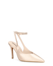 ANNAGRETA - decolette il lycra beige con gemme nel cinturino