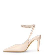 ANNAGRETA - decolette il lycra beige con gemme nel cinturino
