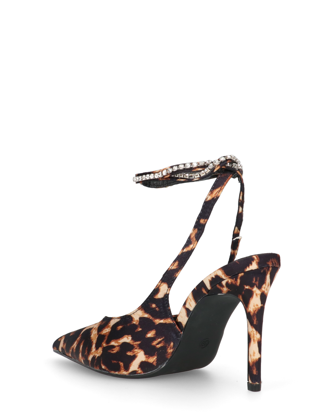 ANNAGRETA - decolette il lycra leopardato con gemme nel cinturino