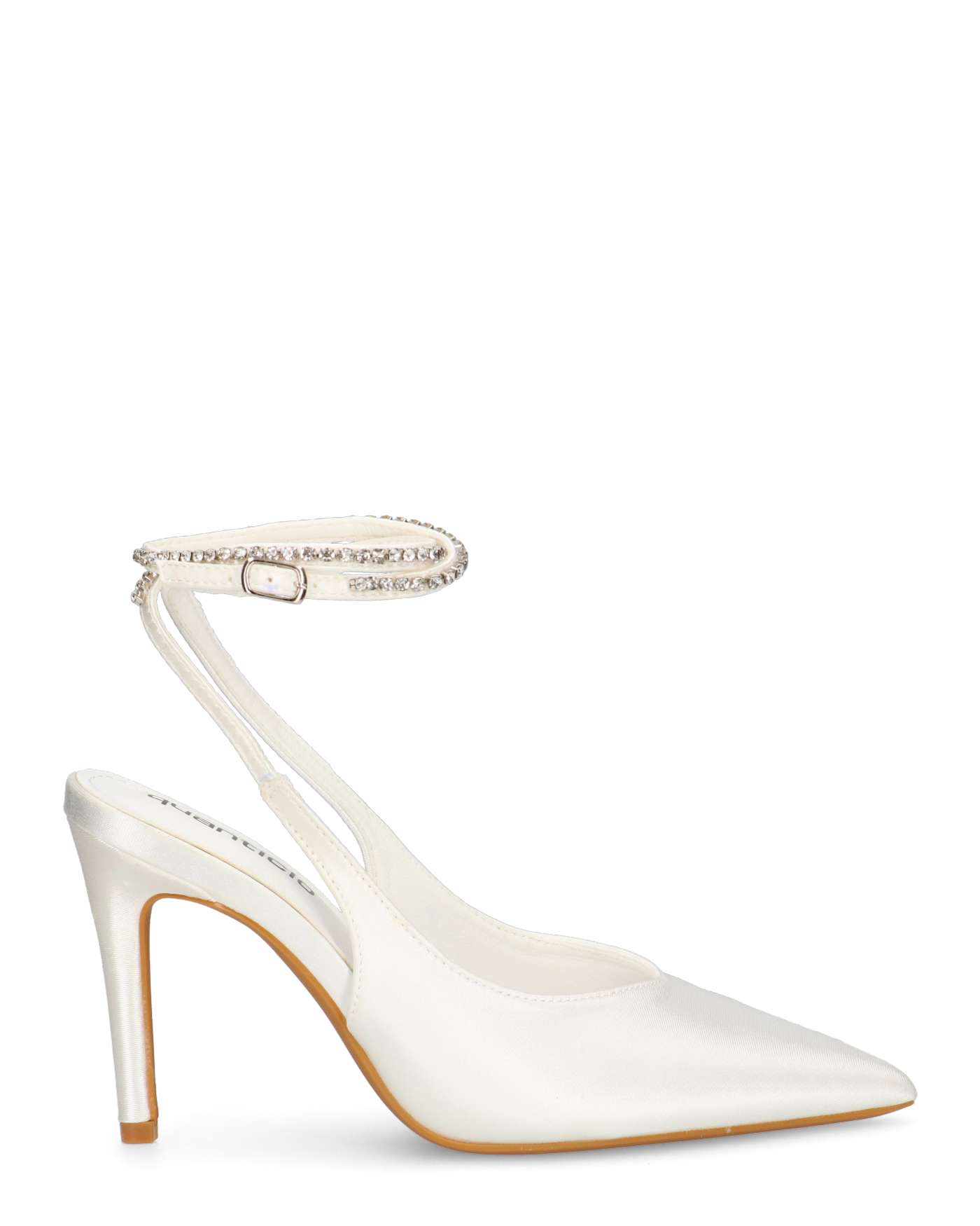 ANNAGRETA - decolette il lycra bianco con gemme nel cinturino
