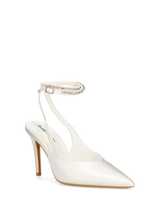 ANNAGRETA - decolette il lycra bianco con gemme nel cinturino