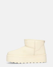 ARLENA - stivaletti in ecopelle beige imbottiti all' interno