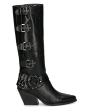 ARMIDA - stivali alti con tacco e fibbie laterali regolabili