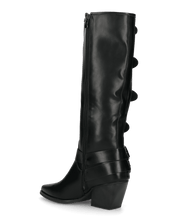 ARMIDA - stivali alti con tacco e fibbie laterali regolabili