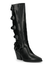 ARMIDA - stivali alti con tacco e fibbie laterali regolabili