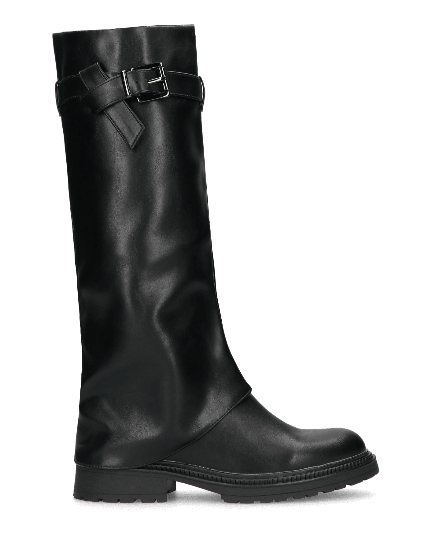 ARY - stivali alti neri con risvolto e cerniera laterale