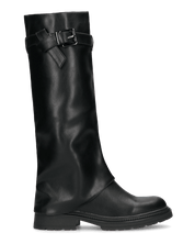 ARY - stivali alti neri con risvolto e cerniera laterale