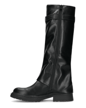 ARY - stivali alti neri con risvolto e cerniera laterale