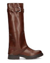 ARY - stivali alti marroni con risvolto e cerniera laterale