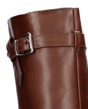 ARY - stivali alti marroni con risvolto e cerniera laterale