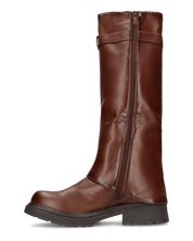 ARY - stivali alti marroni con risvolto e cerniera laterale