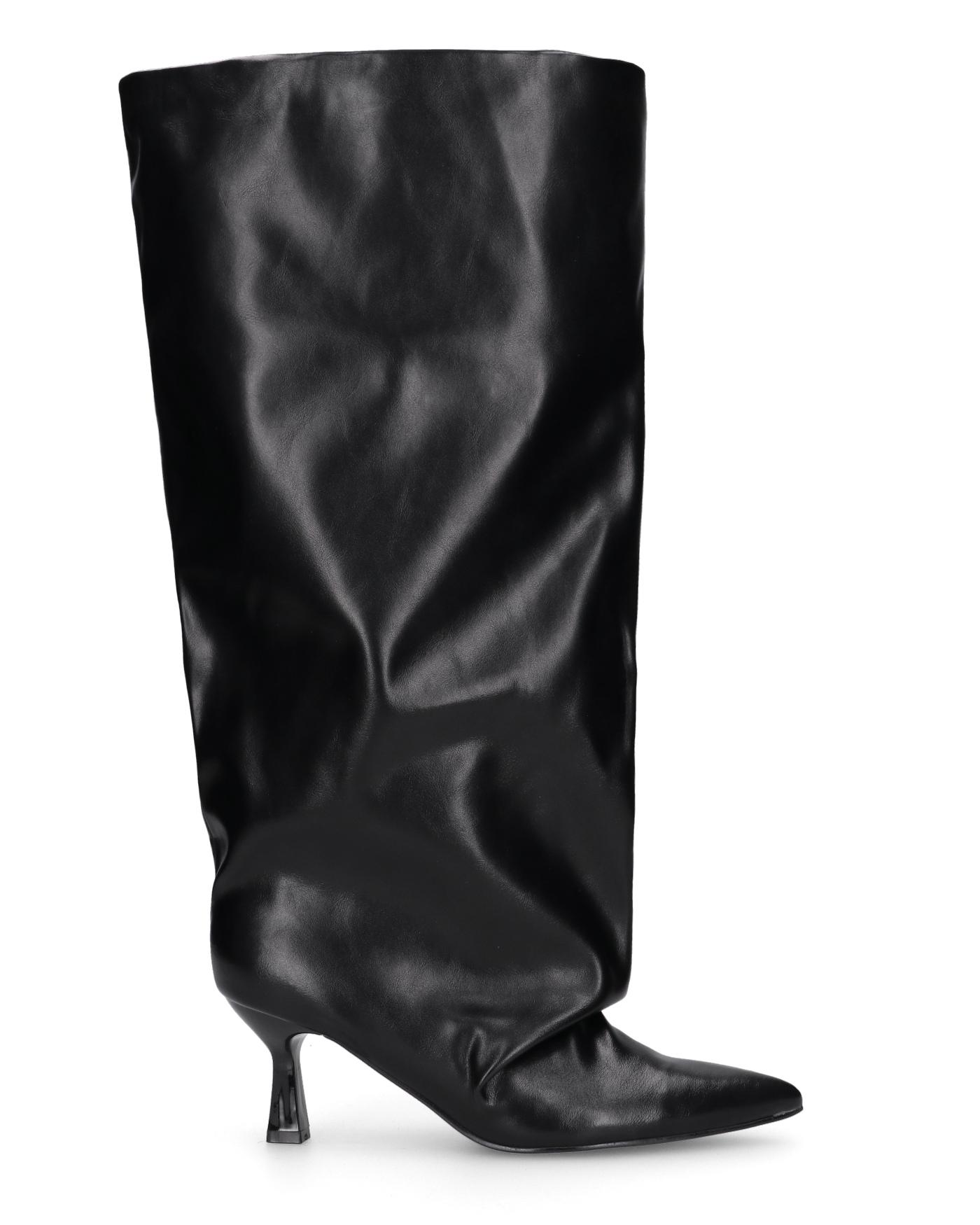AXEL - stivale alto nero con gambale ampio e effetto arricciato sulla punta