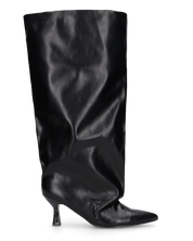 AXEL - stivale alto nero con gambale ampio e effetto arricciato sulla punta