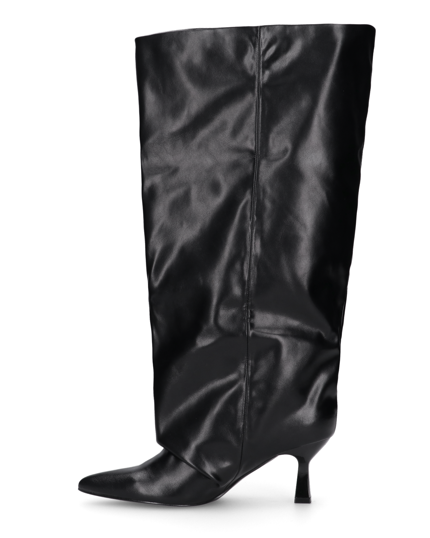 AXEL - stivale alto nero con gambale ampio e effetto arricciato sulla punta