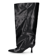 AXEL - stivale alto nero con gambale ampio e effetto arricciato sulla punta