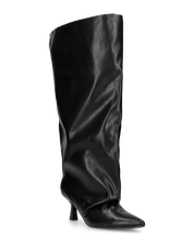 AXEL - stivale alto nero con gambale ampio e effetto arricciato sulla punta