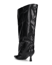 AXEL - stivale alto nero con gambale ampio e effetto arricciato sulla punta