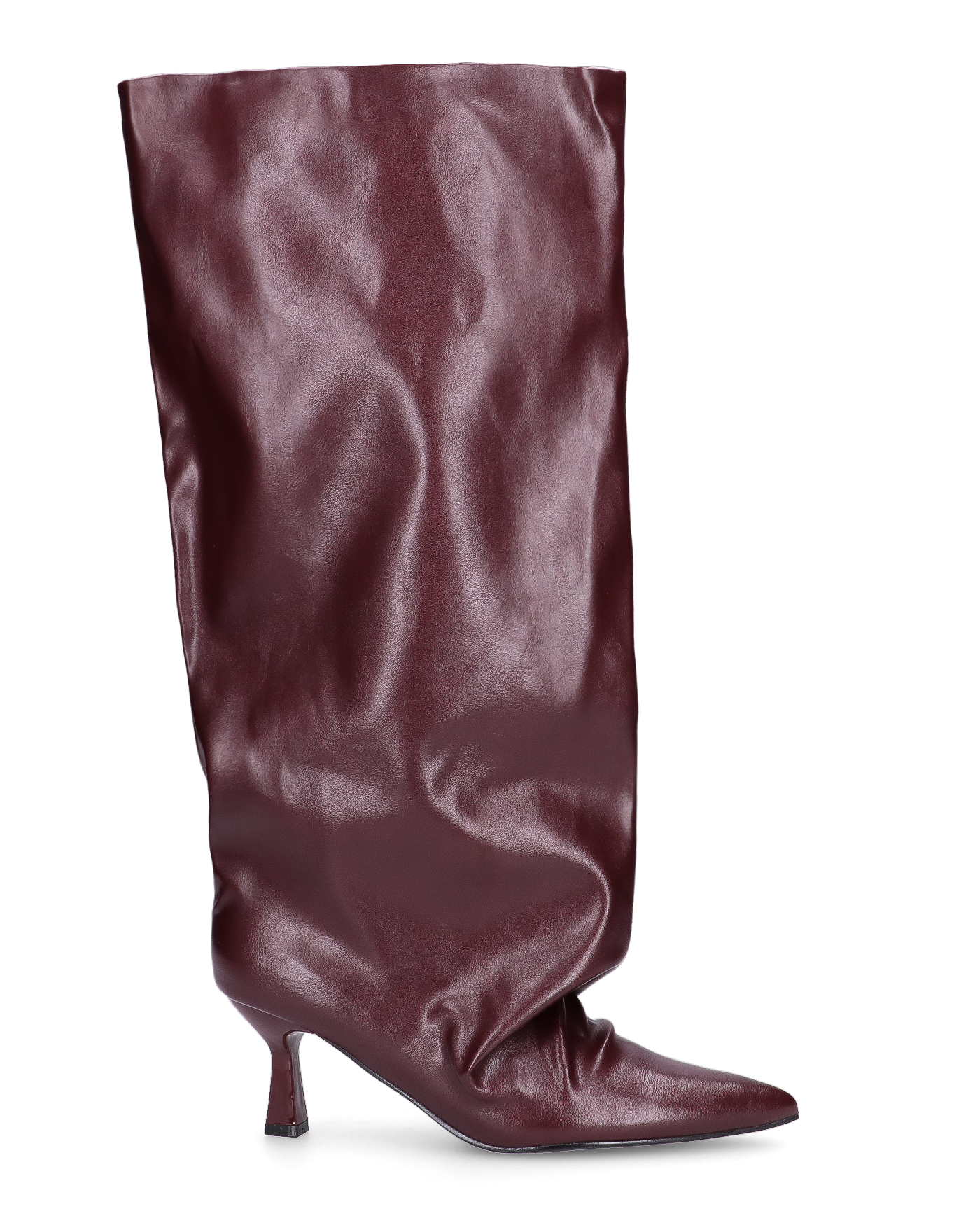AXEL - stivale alto burgundy con gambale ampio e effetto arricciato sulla punta
