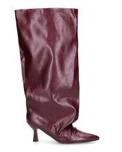 AXEL - stivale alto burgundy con gambale ampio e effetto arricciato sulla punta